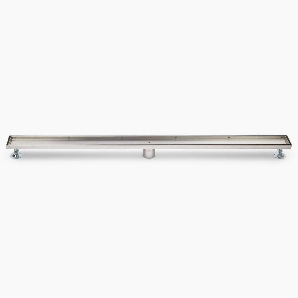 48" Cohen Linear TileIn Shower Drain with Drain Flange Brushed Stainless Steel Signature