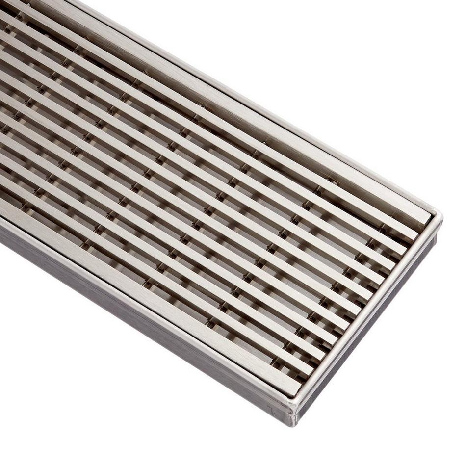24" Carmen Linear Shower Drain - with Drain Flange - Brushed Stainless Steel, , large image number 4