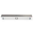 24" Carmen Linear Shower Drain - with Drain Flange - Brushed Stainless Steel, , large image number 1
