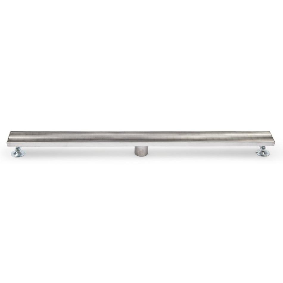 40" Carmen Linear Shower Drain - with Drain Flange - Brushed Stainless Steel, , large image number 1