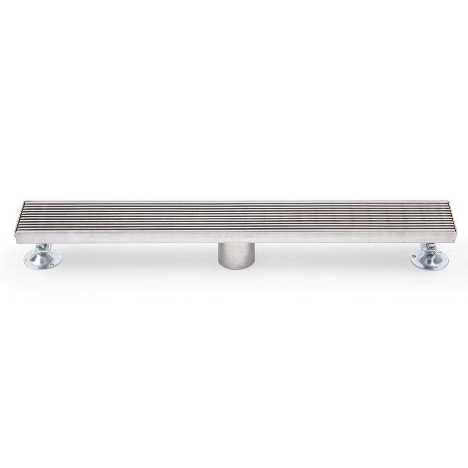 24" Carmen Linear Shower Drain - with Drain Flange - Polished Stainless Steel, , large image number 2