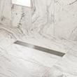 28" Carmen Linear Shower Drain - with Drain Flange - Polished Stainless Steel, , large image number 0