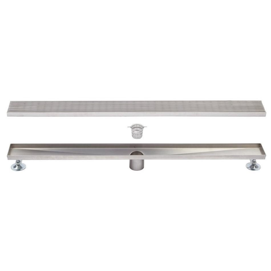 28" Carmen Linear Shower Drain - with Drain Flange - Polished Stainless Steel, , large image number 5