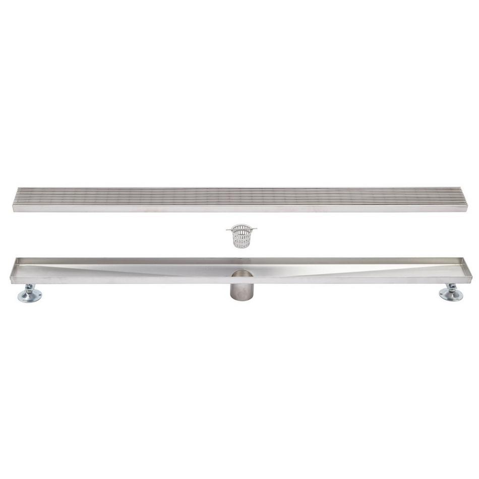40" Carmen Linear Shower Drain - with Drain Flange - Polished Stainless Steel, , large image number 5