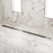 60" Carmen Linear Shower Drain - with Drain Flange - Polished Stainless Steel, , large image number 0