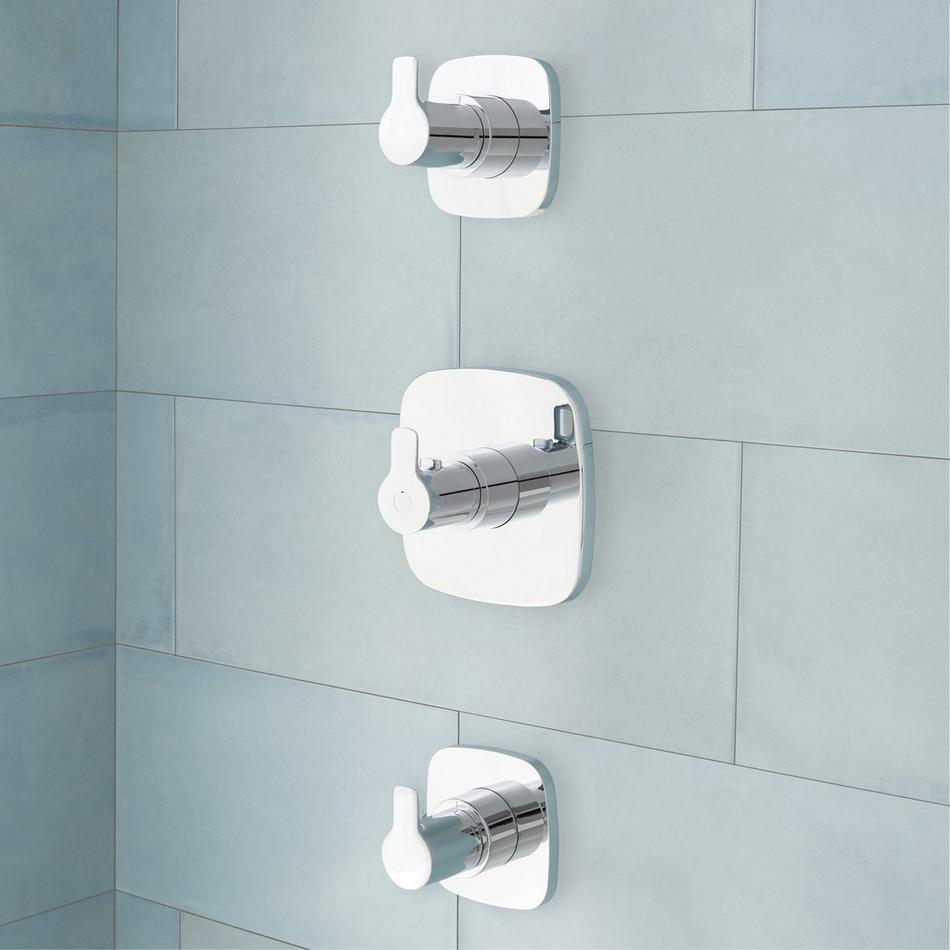 Arin Thermostatic Shower System with Hand Shower & 6 Body Sprays - Chrome, , large image number 4