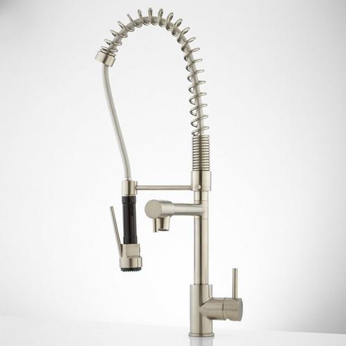 Levi Kitchen Faucet with Pull-Down Spring Spout in Brushed Nickel
