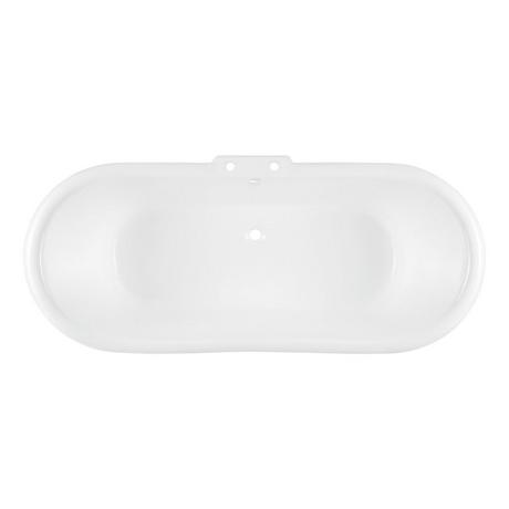 59" Lena Cast Iron Clawfoot Tub -  7" Rim Holes - Monarch Feet