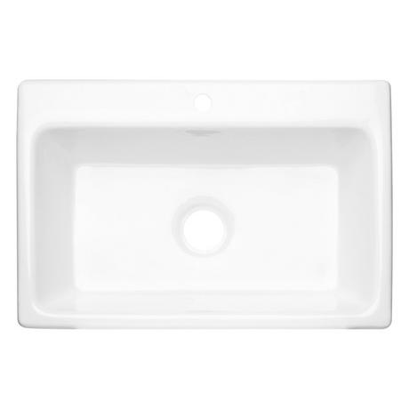 33" Palazzo Cast Iron Drop-In Kitchen Sink - White