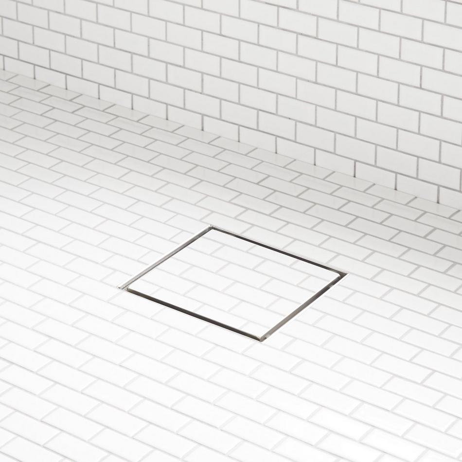 6" Cohen Square Tile-In Shower Drain - with Drain Flange - Brushed Stainless Steel, , large image number 0