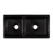 36" Risinger 60/40 Offset Bowl Fireclay Farmhouse Sink - Smooth Apron - Black, , large image number 3