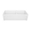 36" Risinger 60/40 Offset Bowl Fireclay Farmhouse Sink - Casement Apron - White, , large image number 1