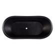 71" Raye Antique Black Hammered Copper Double-Slipper Pedestal Tub - Brushed Nickel Drain Kit, , large image number 1