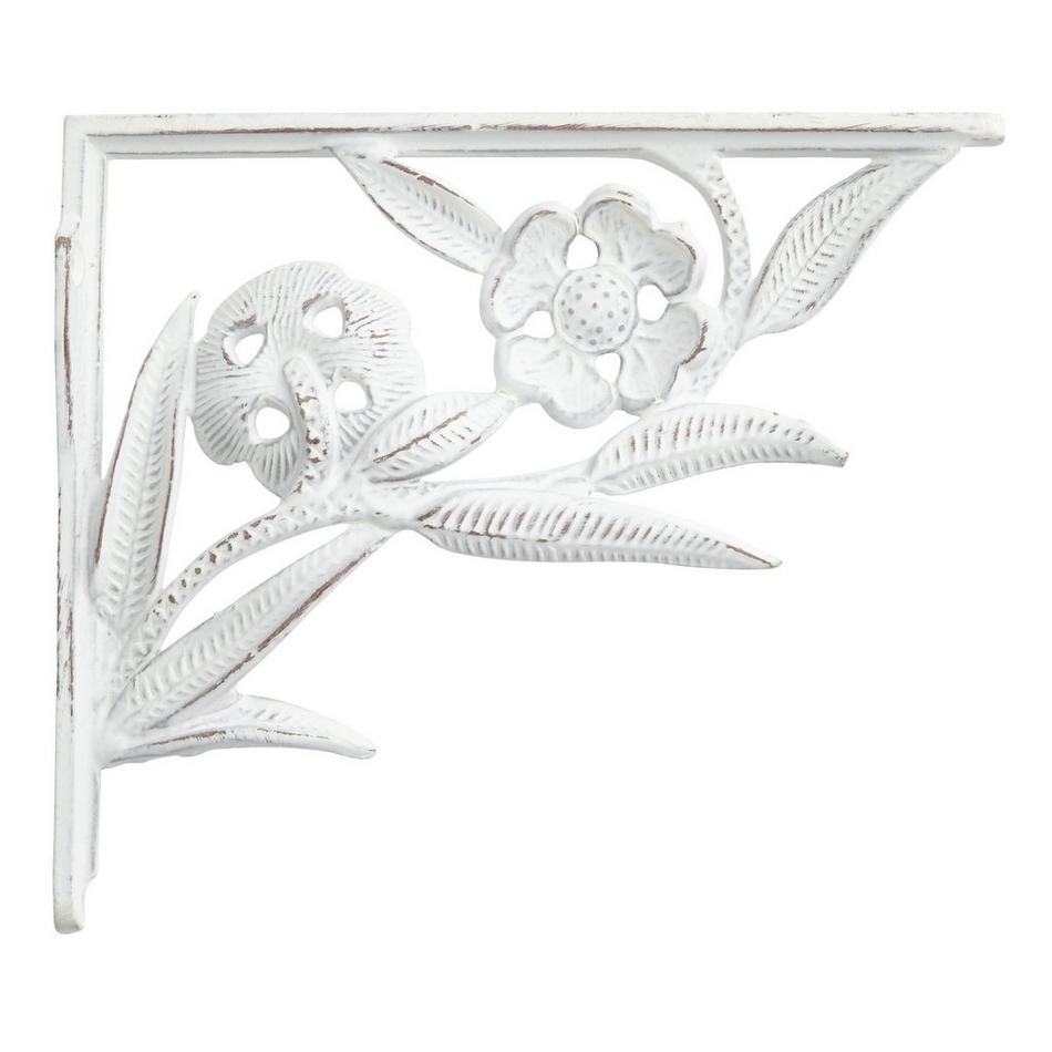 Wildflower Cast Iron Shelf Bracket - Distressed White, , large image number 0