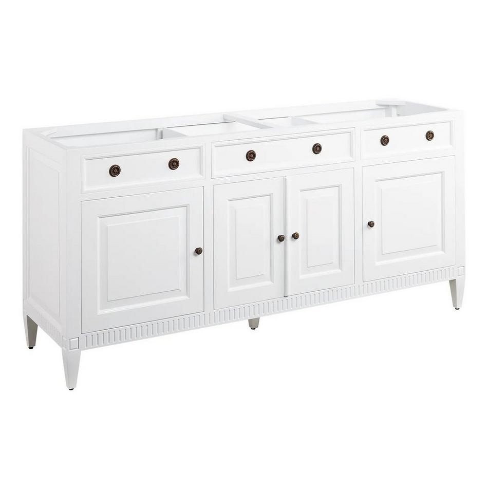 72" Hawkins Mahogany Double Vanity for Undermount Sink - White, , large image number 1