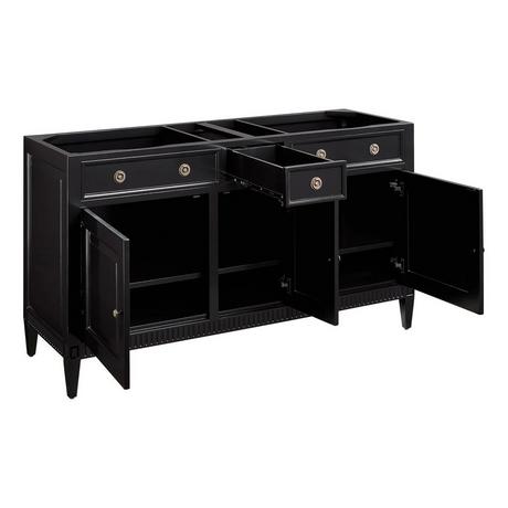 60" Hawkins Mahogany Double Vanity for Undermount Sink - Black