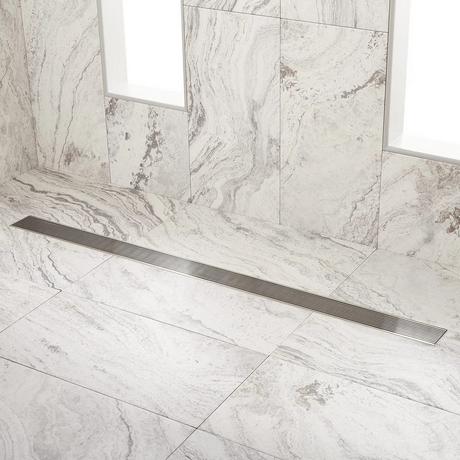 48" Carmen Outdoor Linear Shower Drain - Polished Stainless Steel