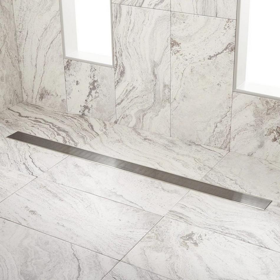 48" Carmen Outdoor Linear Shower Drain - Polished Stainless Steel, , large image number 0