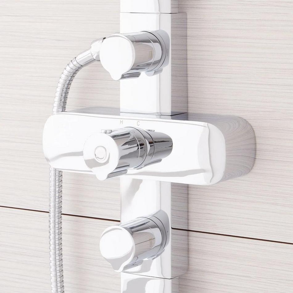 Correia Thermostatic Shower Panel with Rainfall Shower Head & Hand Shower - Chrome, , large image number 2