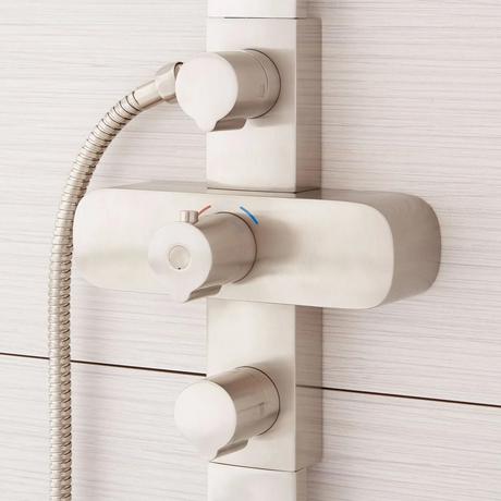 Correia Thermostatic Shower Panel with Rainfall Shower Head & Hand Shower