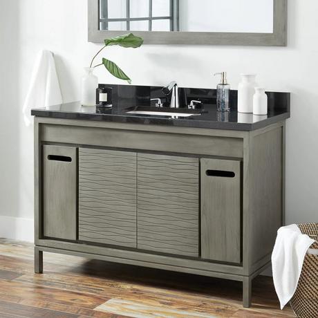 48" Becker Teak Vanity for Rectangular Undermount Sink - Gray Wash