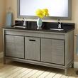 60" Becker Teak Vanity for Rectangular Undermount Sinks - Gray Wash, , large image number 0