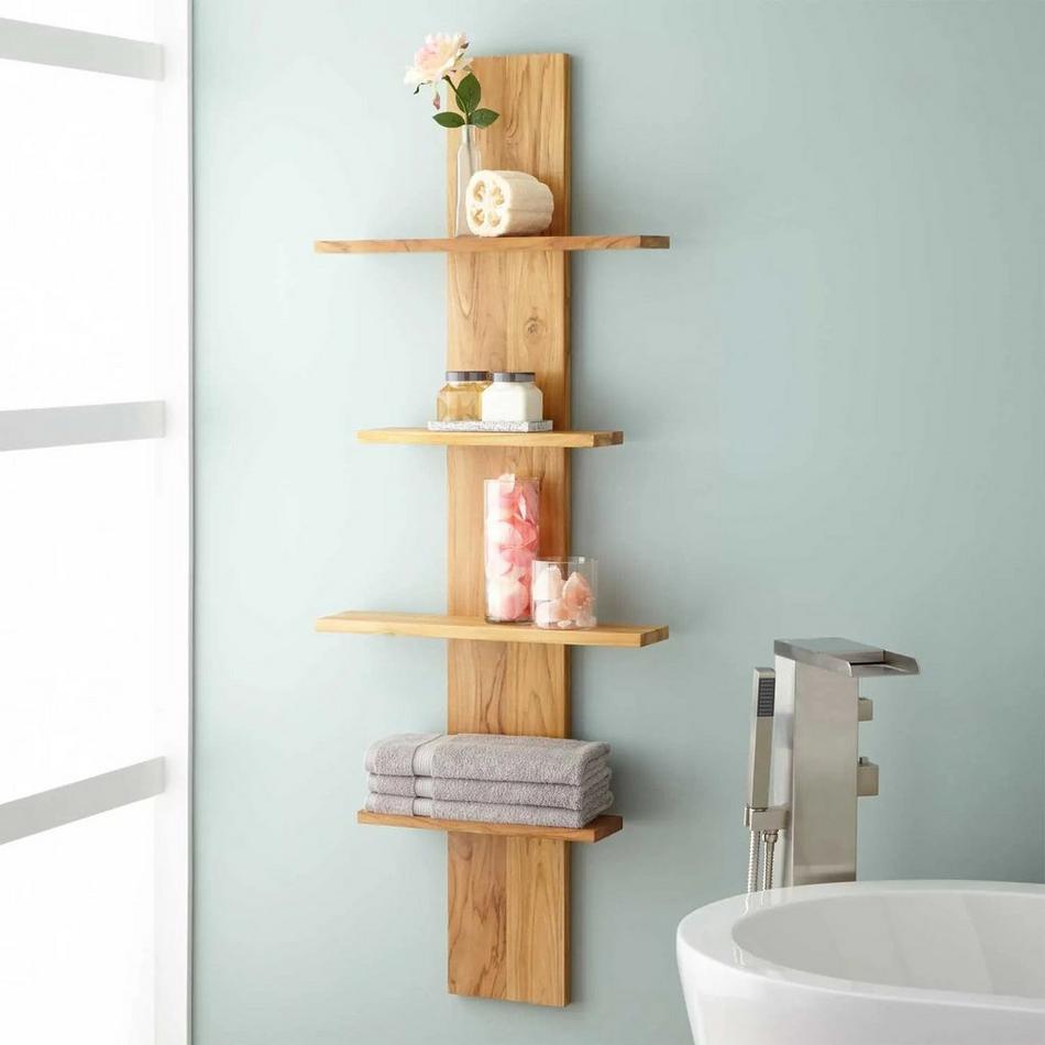 Wulan Hanging Bathroom Shelf - Four Shelves, , large image number 1