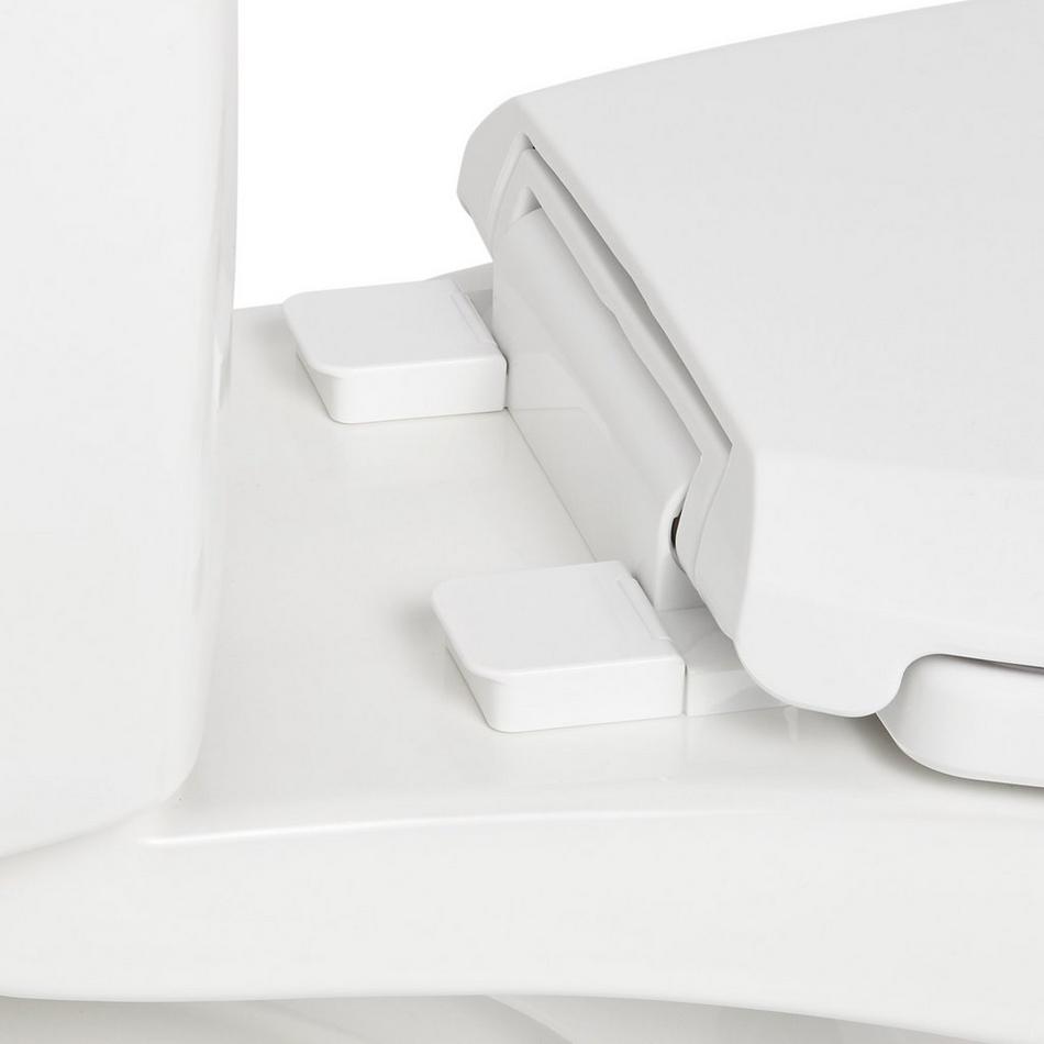 EZ Close Solid Plastic Elongated Bowl Toilet Seat - White, , large image number 4