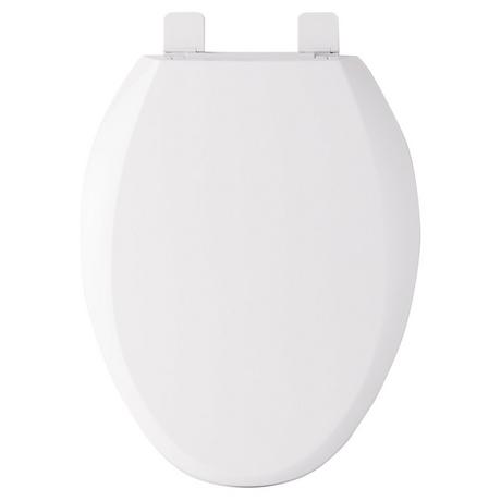 EZ Close Solid Plastic Elongated Bowl Toilet Seat - White