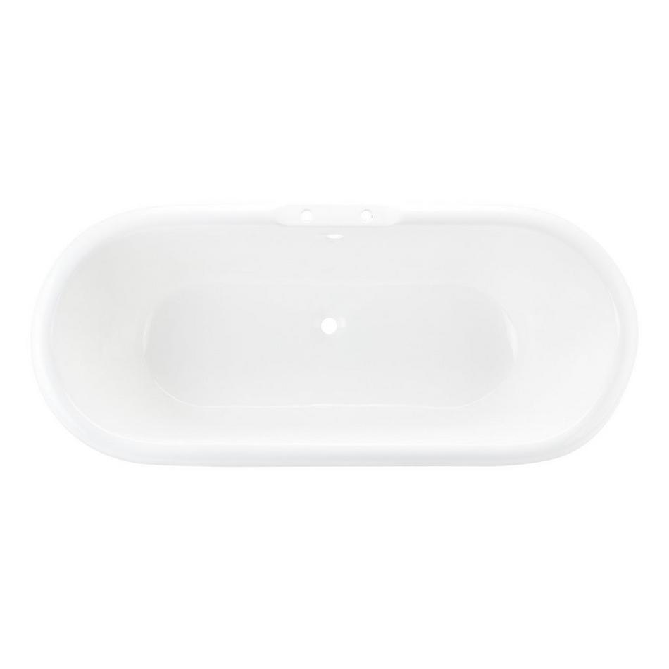 72" Scarlett Cast Iron Double-Ended Pedestal Tub - 7" Rim Holes, , large image number 4