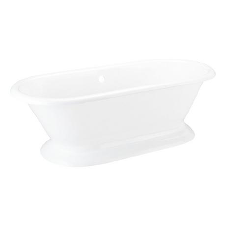 72" Scarlett Cast Iron Double-Ended Pedestal Tub - Rolled Rim