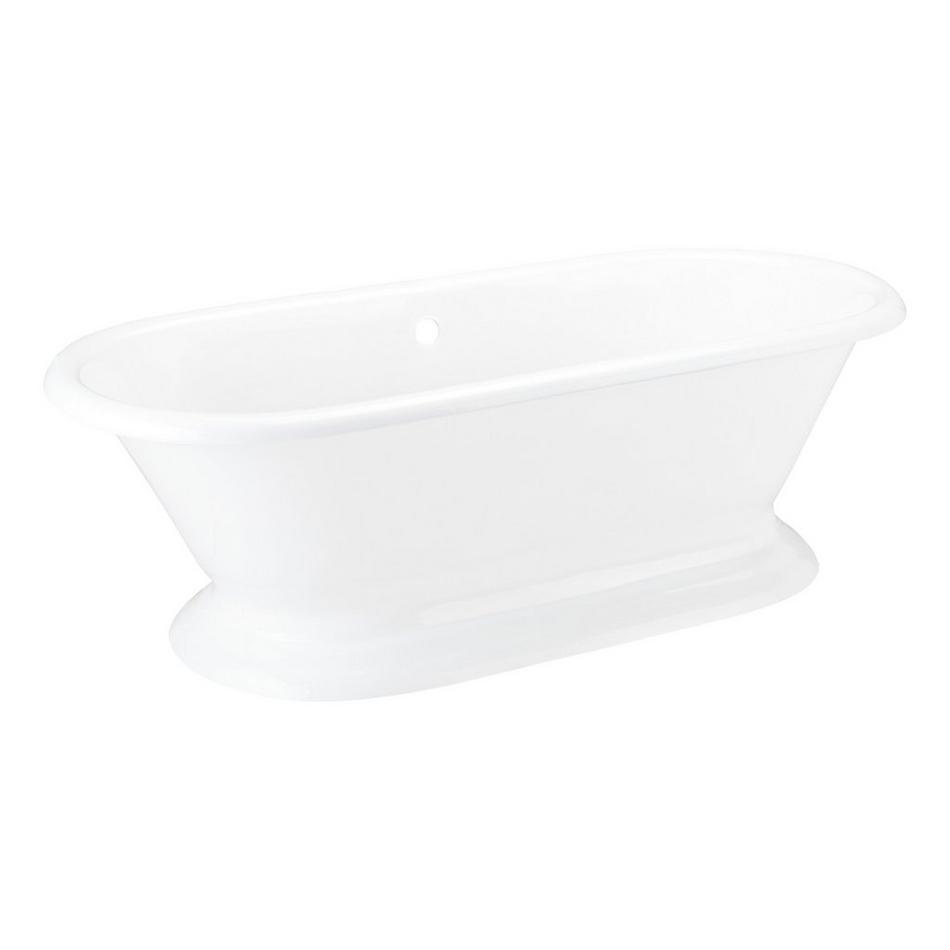 72" Scarlett Cast Iron Double-Ended Pedestal Tub - Rolled Rim, , large image number 1