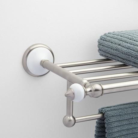Signature Hardware 929499 Adelaide Double Robe Hook Brushed Nickel Bathroom Hardware and Accessories Bathroom Hardware Robe Hooks 413127
