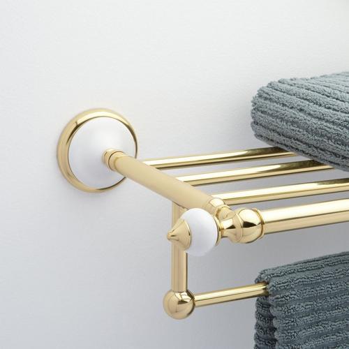 Adelaide Towel Rack in Polished Brass