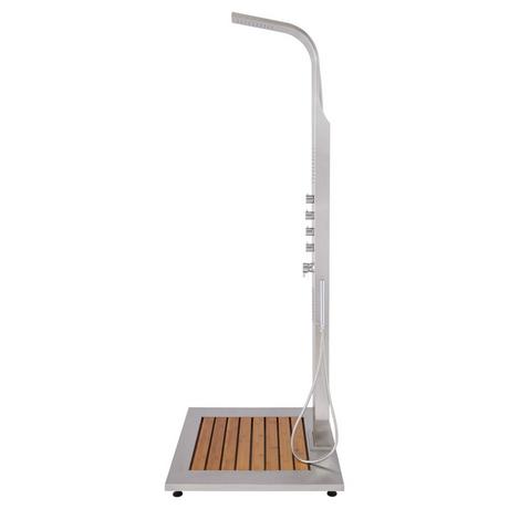 Alvin Outdoor Stainless Steel Shower Panel with Bamboo Tray