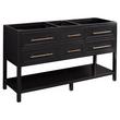 60" Robertson Double Console Vanity for Rectangular Undermount Sinks - Black, , large image number 1