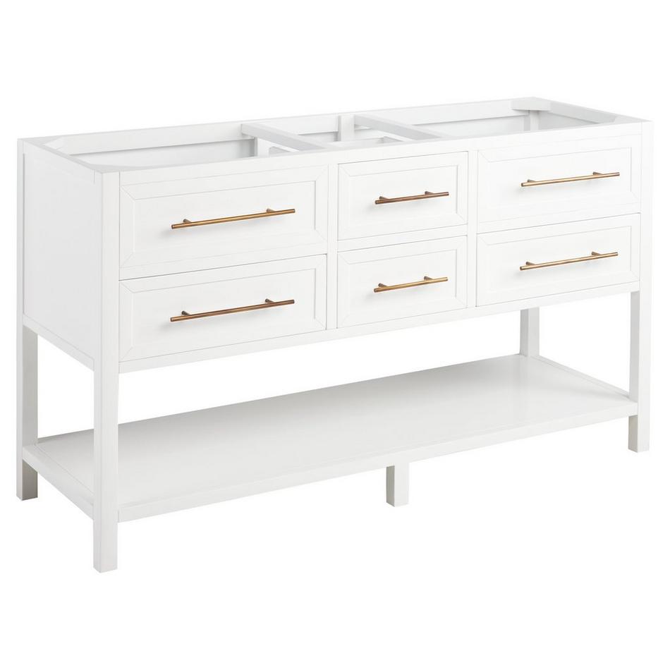 60" Robertson Double Vanity - Bright White - Vanity Cabinet Only, , large image number 0