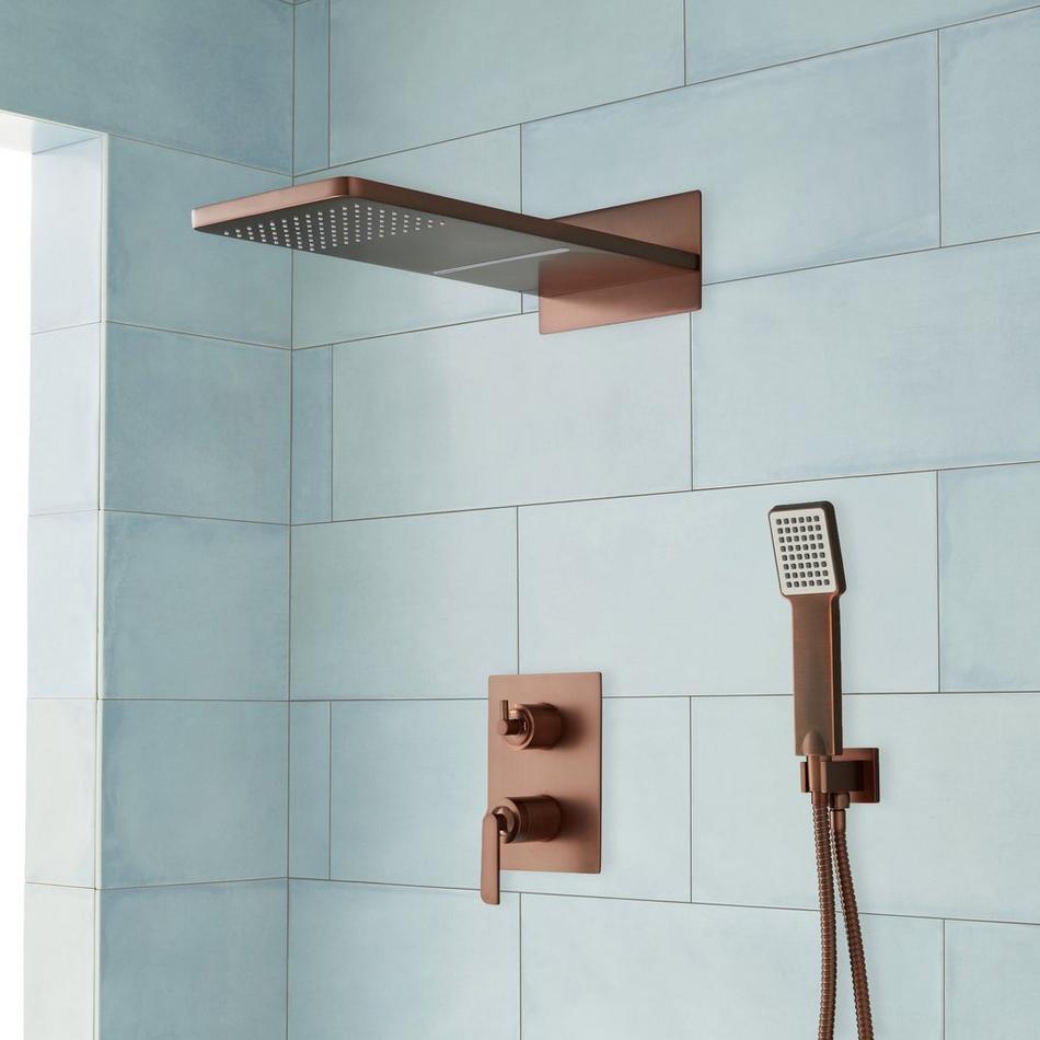 Calhoun Shower System with Rainfall Shower Head and Hand Shower - Oil Rubbed Bronze, , large image number 0