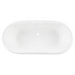 66" Sanford Cast Iron Double-Ended Clawfoot Tub - Black - 7" Rim Holes - White Feet - Less Drain, , large image number 1