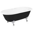 66" Sanford Cast Iron Clawfoot Tub - Chrome Imperial Feet - 7" Rim Holes - Black - No Drain, , large image number 0