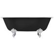 66" Sanford Cast Iron Clawfoot Tub - Chrome Imperial Feet - 7" Rim Holes - Black - No Drain, , large image number 1