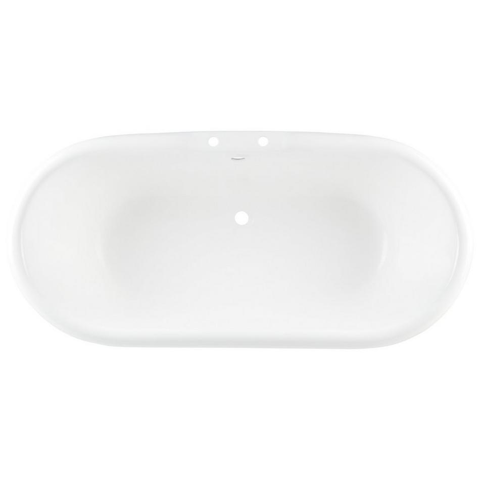 66" Sanford Cast Iron Clawfoot Tub - Chrome Imperial Feet - 7" Rim Holes - Black - No Drain, , large image number 2