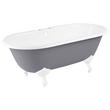 66" Sanford Cast Iron Clawfoot Tub - White Imperial Feet - 7" Rim Holes- Dark Gray - No Drain, , large image number 0