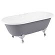66" Sanford Cast Iron Clawfoot Tub - Chrome Imperial Feet - 7" Rim Holes- Dark Gray - No Drain, , large image number 1