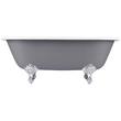 66" Sanford Cast Iron Clawfoot Tub - Chrome Imperial Feet - 7" Rim Holes- Dark Gray - No Drain, , large image number 2