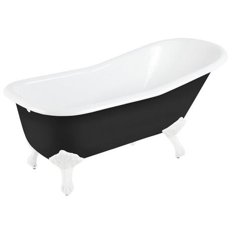 66" Goodwin Cast Iron Clawfoot Tub - Black - Imperial Feet