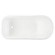 66" Goodwin Cast Iron Slipper Clawfoot Tub - Black - Rolled Rim - White Feet - Less Drain, , large image number 1