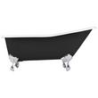 66" Goodwin Cast Iron Clawfoot Tub - Chrome Feet -No Tap Holes- Rolled Rim - Black - No Drain, , large image number 2