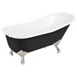 66" Goodwin Clawfoot Tub - Brushed Nickel Feet / No Tap Holes / Rolled Rim - Black - No Drain, , large image number 0