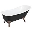 66" Goodwin Cast Iron Clawfoot Tub-Oil Rubbed Bronze Feet-No Holes-Rolled Rim-Black - No Drain, , large image number 0
